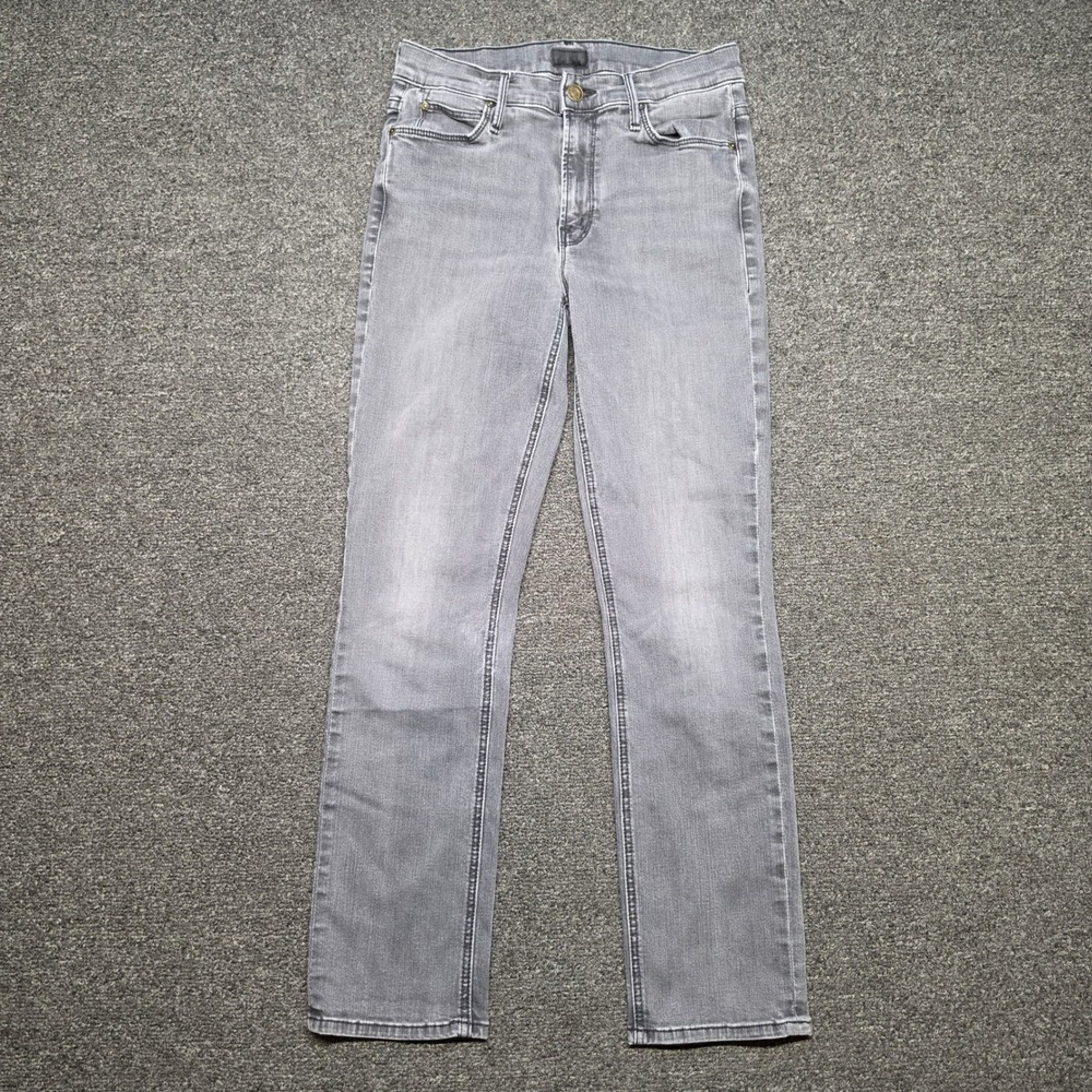 Mother The Mid Rise Dazzler Ankle Gray Jeans Womens 27 Lighting Up Lanterns Slim